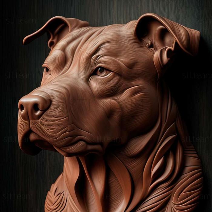 3D model American Pit Bull Terrier dog (STL)